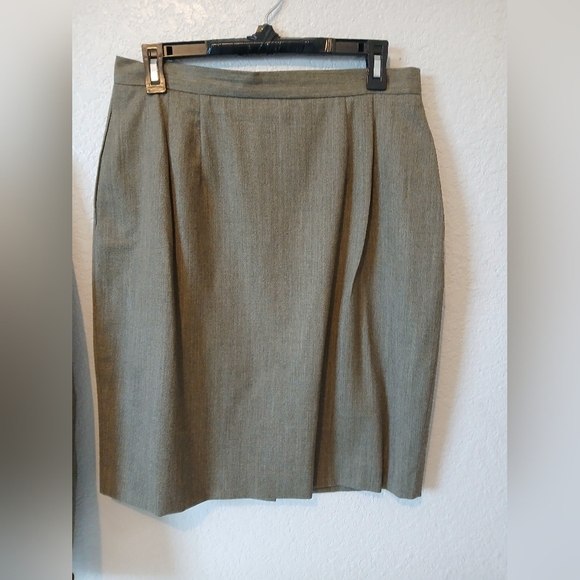 John Meyer Wool Taupe Skirtsuit  Matching Blazer Jacket & Pencil Skirt Set 12 - Picture 10 of 10